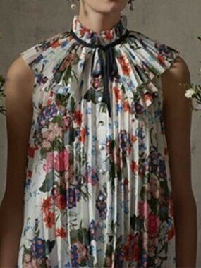 Erdem x H&M Colab Pleated Floral Print Sleeveless Blouse - Rare Limited Edition